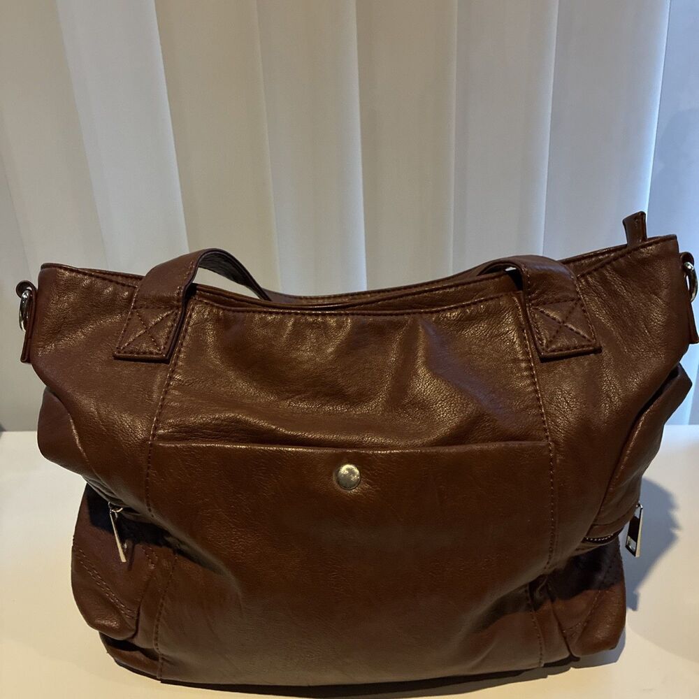 Sam & Hadley Brown Faux Leather Shoulder Bag- Excellent Used Condition